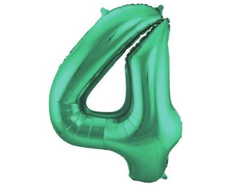 Balon Foliowy cyfra 4 zielona matowa