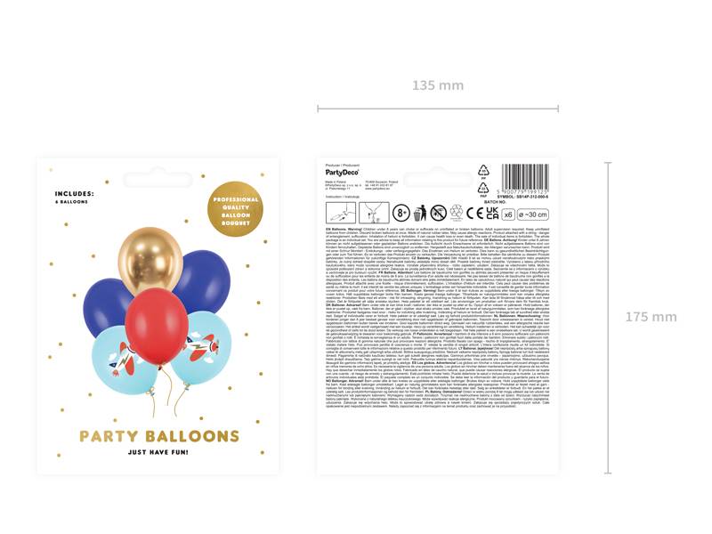 Balony z nadrukiem 30 cm Samolot 6szt. SB14P-312-000-6