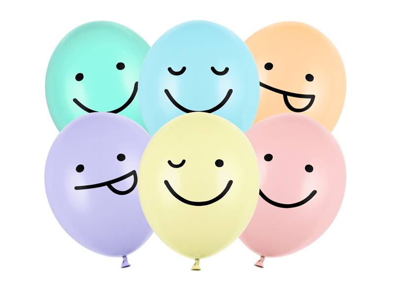Balony z nadrukiem 30 cm Buźki Kolorowe 6 szt. SB14P-313-000-6