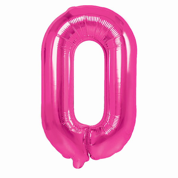 Balon foliowy cyfra 0 różowy ciemny 100cm 450270