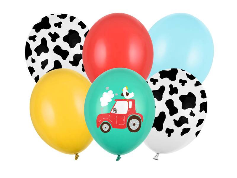 Balony z nadrukiem 30 cm Farma 6 szt. SB14P-319-000-6