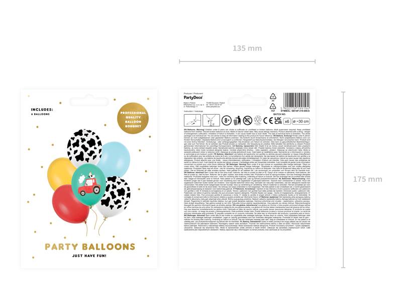 Balony z nadrukiem 30 cm Farma 6 szt. SB14P-319-000-6