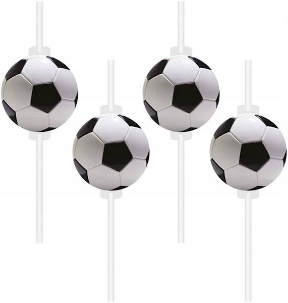 Słomki papierowe Football Piłka Nożna 4szt 21cm
