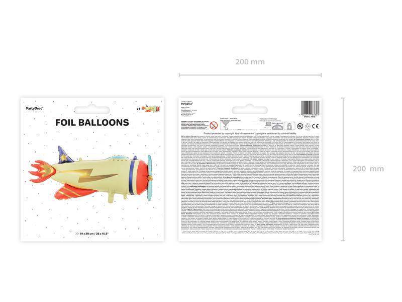 Balon foliowy Samolot 91x39cm FB108