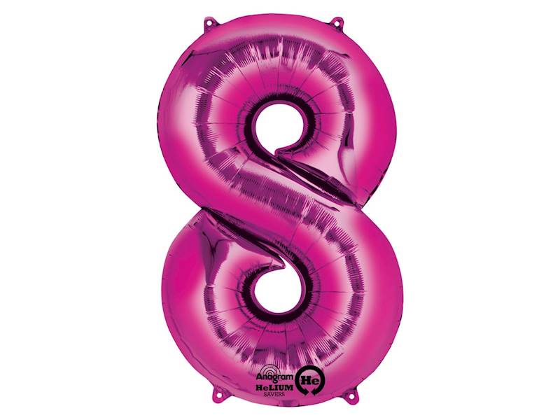 BALON FOLIOWY CYFRA 8 RÓŻOWA 86CM 2829601 AMSCAN 