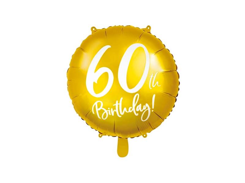 BALON FOLIOWY OKRĄGŁY 60 BIRTHDAY ZŁOTY 45CM FB24M-60-019 