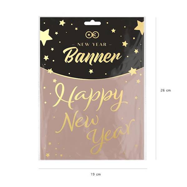 Baner Happy New Year złoty DIY 512668