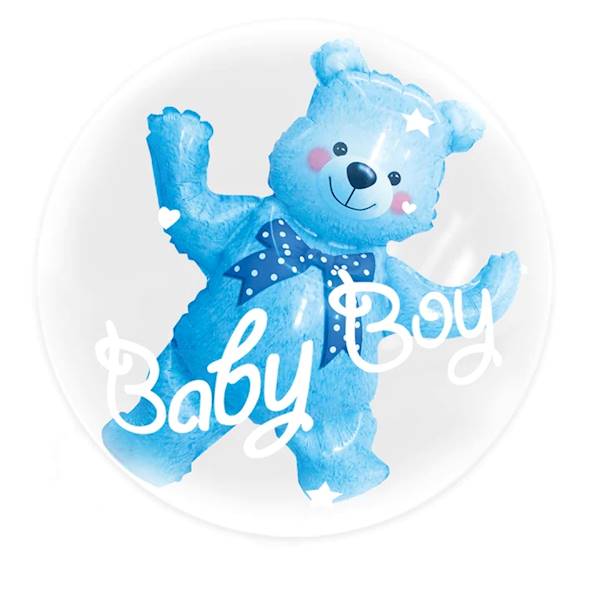 Balon foliowy kula z misiem Baby Boy Miś niebieski 460233