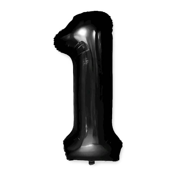 Balon foliowy cyfra 1 czarna 100cm 450081