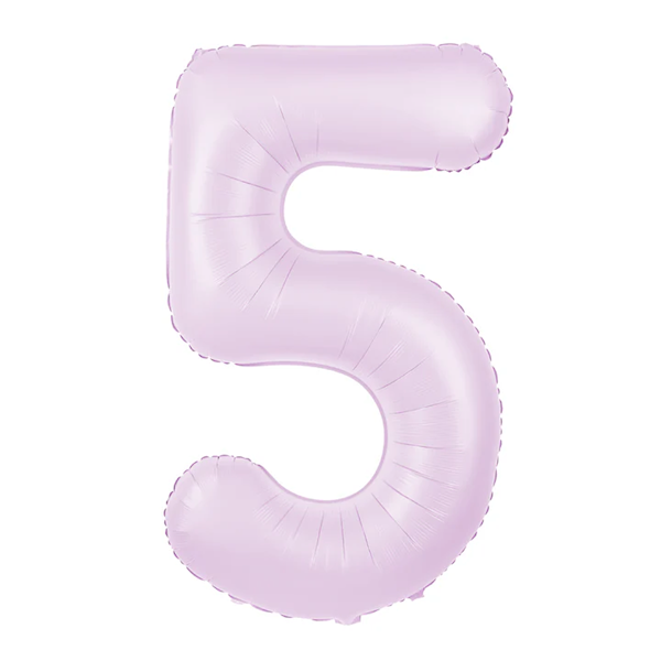 Balon foliowy cyfra 5 fioletowa jasna liliowa 100cm 156513