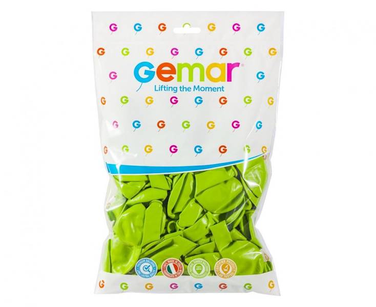 Balony Gemar 12" G110 011 pastelowe zielone jasne 30cm 100szt