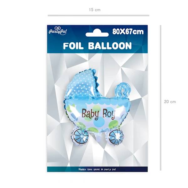 Balon foliowy wózek Baby Boy 80x67cm 460155