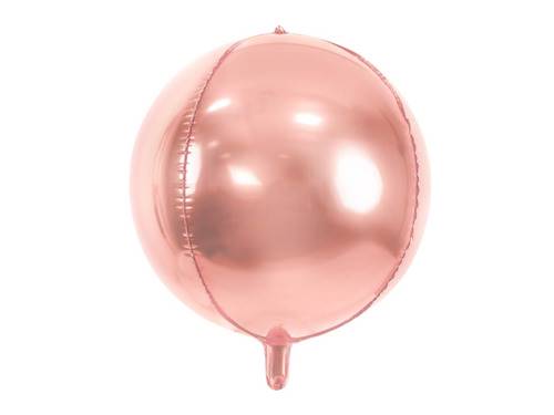 BALON FOLIOWY KULA 40 CM ZŁOTY RÓŻ 