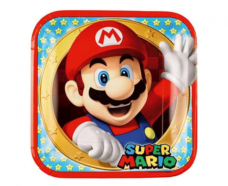 Talerzyki Super Mario 23x23cm 8szt