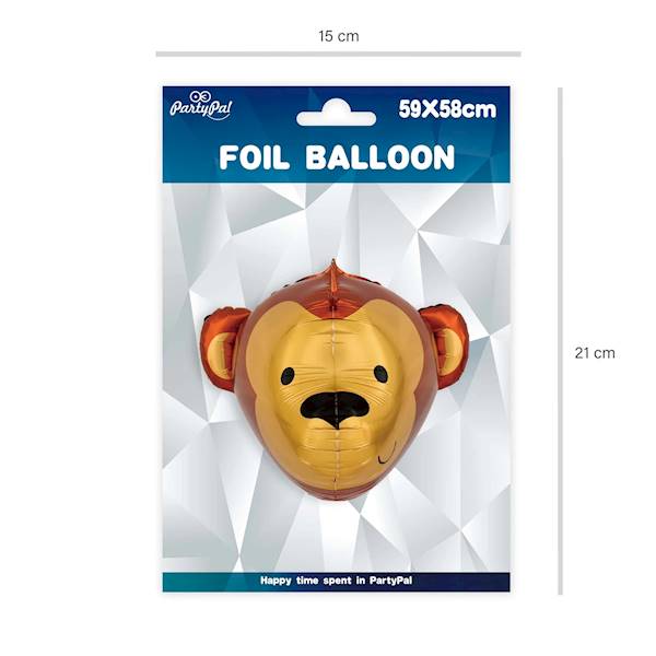 Balon foliowy Małpa głowa 3D 59x58 cm 128206