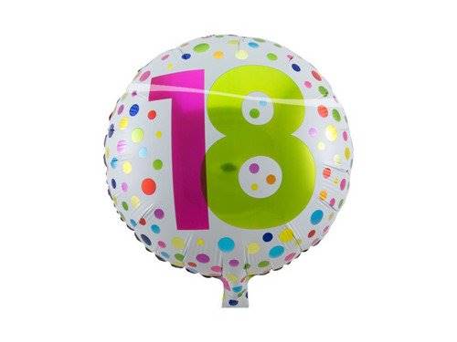 BALON FOLIOWY OKRĄGŁY 18 W KROPKI F64318
