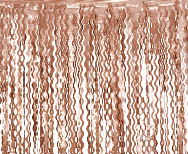 Kurtyna spirale złoty róż metaliczna 100x200cm