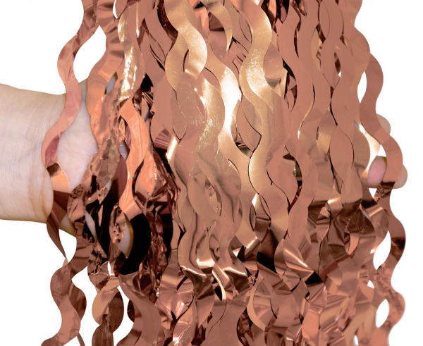 Kurtyna spirale złoty róż metaliczna 100x200cm