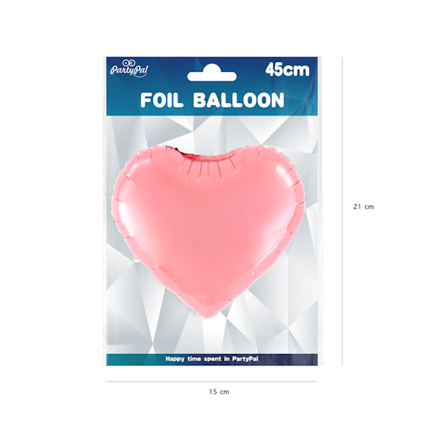 Balon foliowy serce różowe 45cm 460043