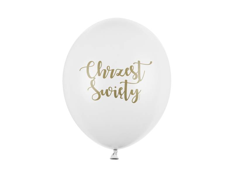 Balony z nadrukiem 30 cm Chrzest Święty białe 6 szt. SB14P-309-008-6
