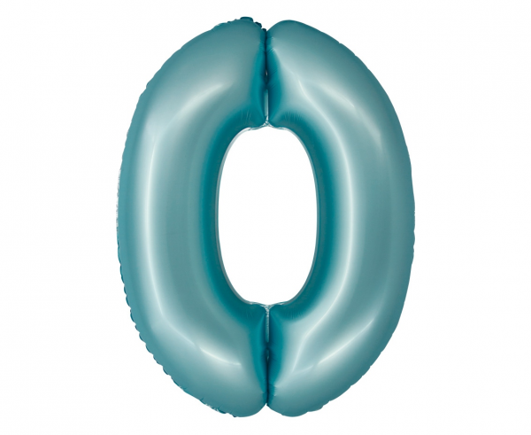Balon foliowy cyfra 0 76cm niebieska matowa CH-SJN0
