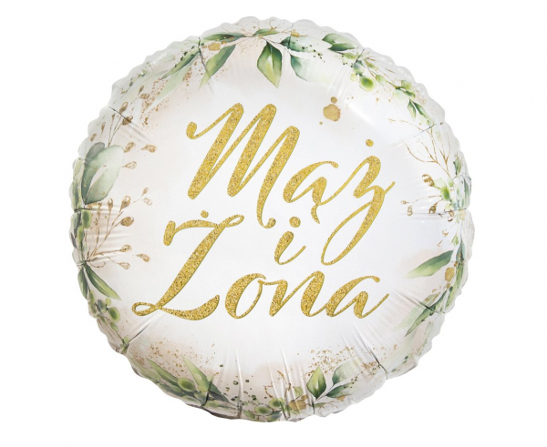 Balon foliowy okrągły Mąż i Żona 18" 