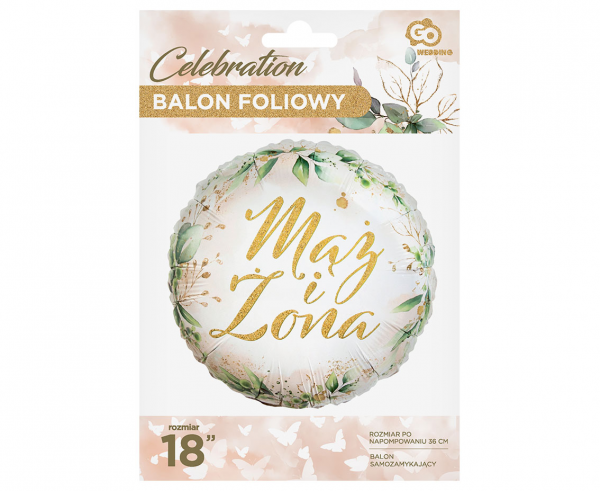 Balon foliowy okrągły Mąż i Żona 18" 
