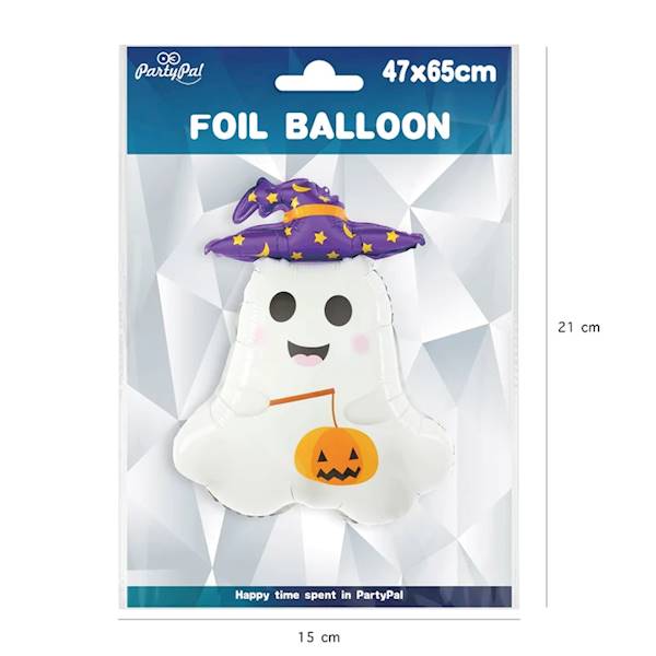Balon foliowy Duch Duszek w kapeluszu 47x65cm Halloween 460653
