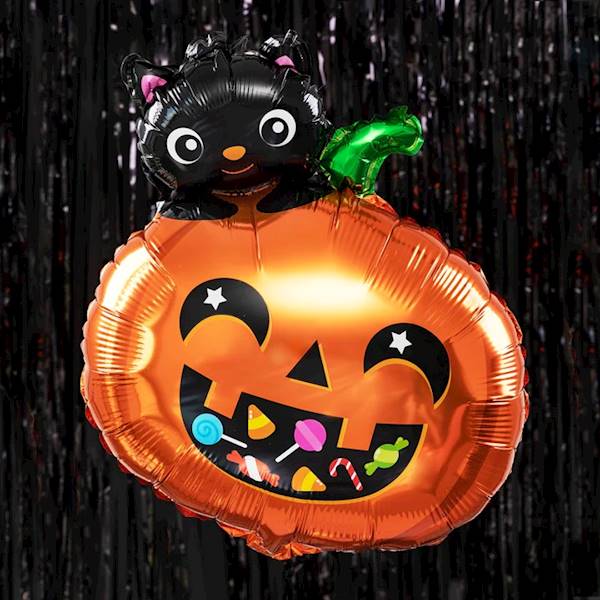 Balon foliowy dynia z kotem Halloween 51x65cm 460658