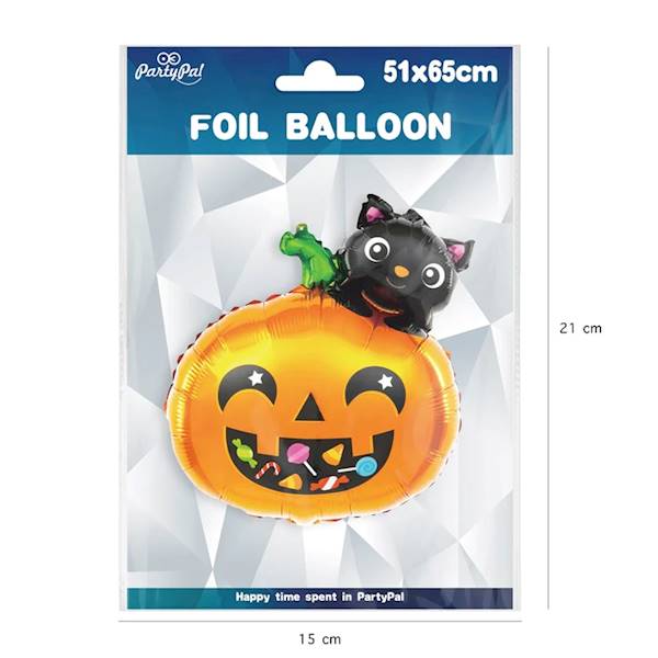Balon foliowy dynia z kotem Halloween 51x65cm 460658