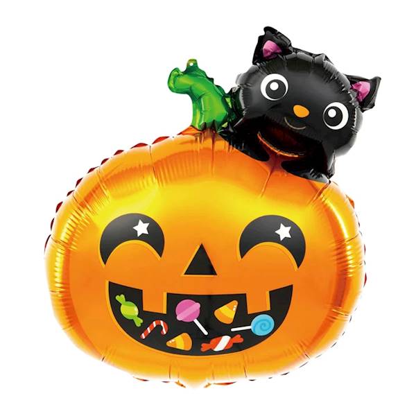 Balon foliowy dynia z kotem Halloween 51x65cm 460658