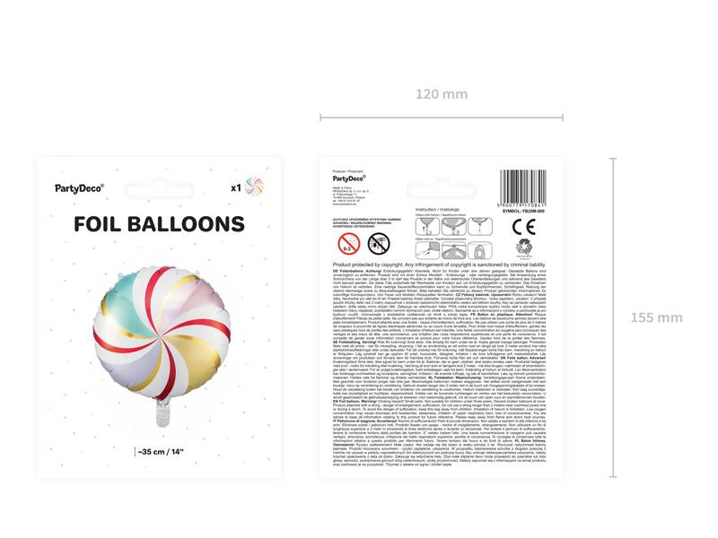 Balon foliowy okrągły Cukierek 35cm FB20M-000