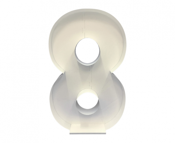 Szablon do wypełniania balonami cyfra 8 - styropian + tektura falista 120 cm wysokości