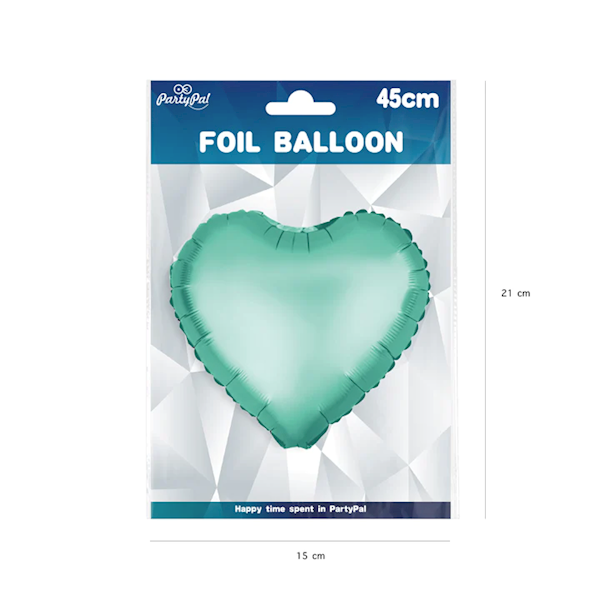 Balon foliowy serce zielone matowe 45cm 460468