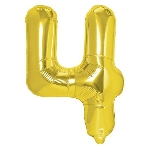 Balon foliowy cyfra 4 złota 100cm 450016