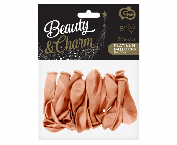 Balony mini lateksowe 5" złoto miedziane metaliczne 20 szt do girland i pudełek CB-5LM2