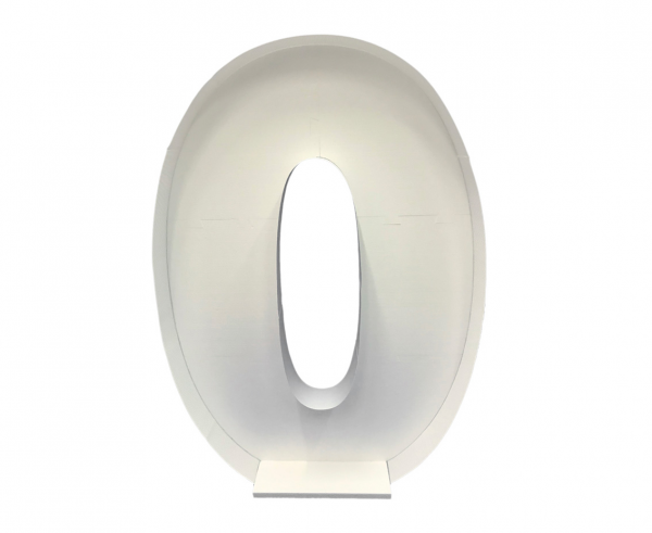 Szablon do wypełniania balonami cyfra 0 - styropian + tektura falista 120 cm wysokości