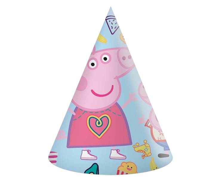 Czapeczki urodzinowe Świnka Peppa 6 szt