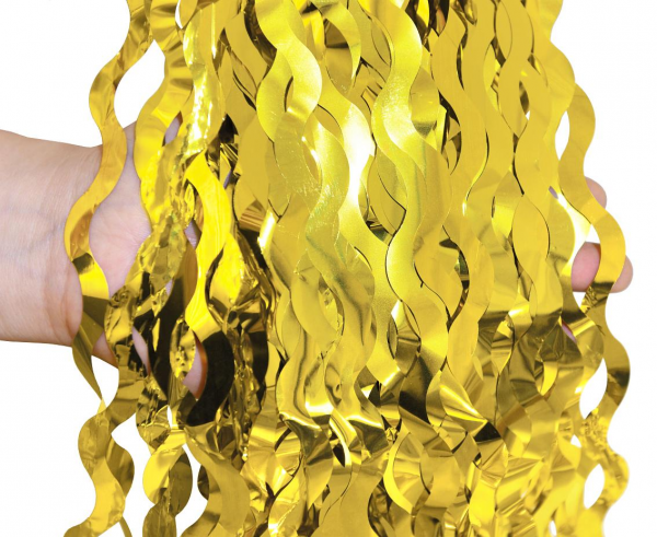 Kurtyna spirale złota metaliczna 100x200cm