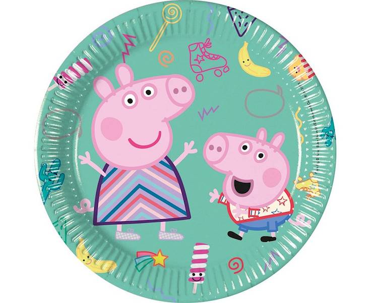 Talerzyki papierowe Świnka Peppa 20cm 8 szt