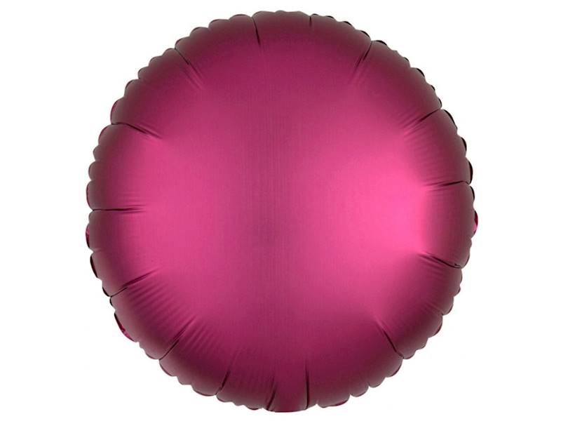 BALON FOLIOWY OKRĄGŁY CIEMNY RÓŻ SATYNA  43 CM