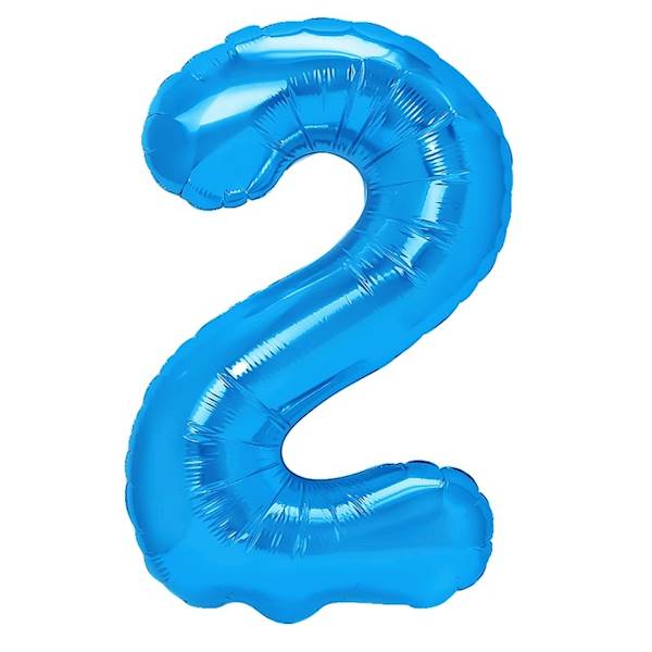 Balon foliowy cyfra 2 niebieska 100cm 450282