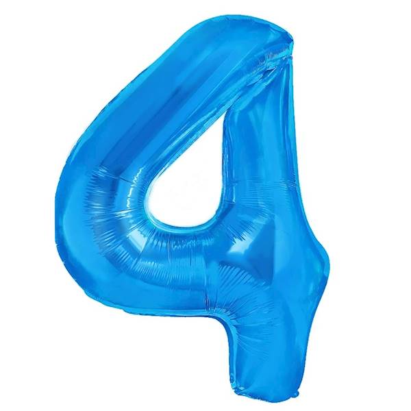 Balon foliowy cyfra 4 niebieska 100cm 450284