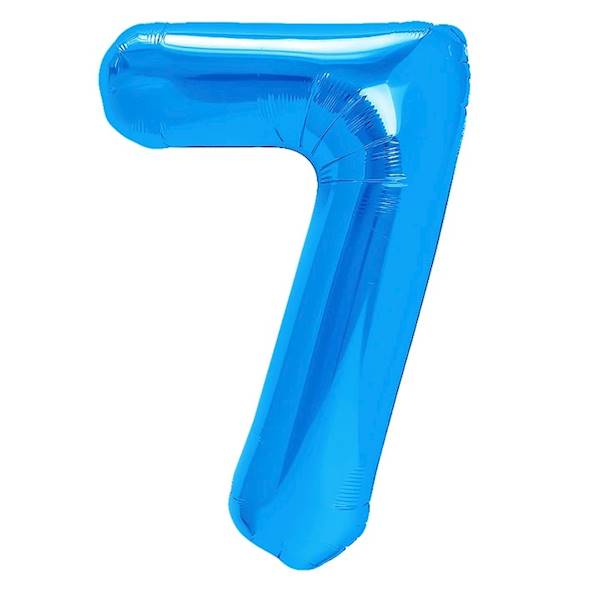 Balon foliowy cyfra 7 niebieska 100cm 450287