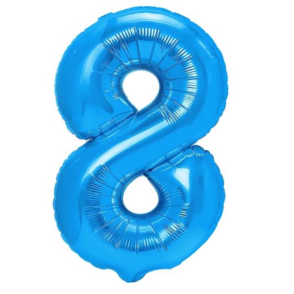 Balon foliowy cyfra 8 niebieska 100cm 450288