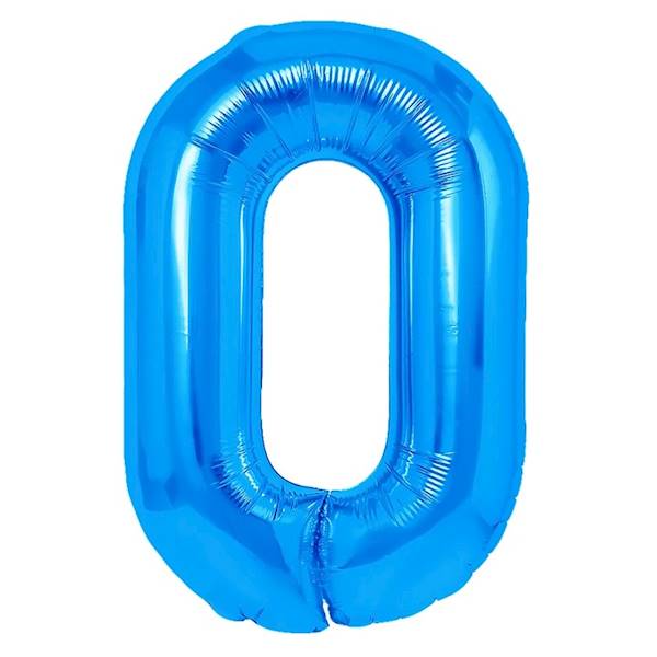 Balon foliowy cyfra 0 niebieska 100cm 450280
