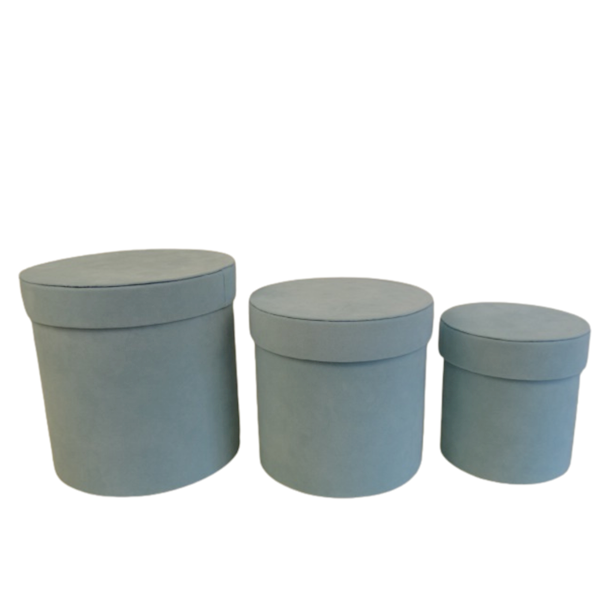 Pudełko flowerbox niebieskie jasne 3w1 materiał welur W2191