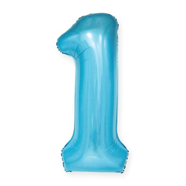 Balon foliowy cyfra 1 jasno niebieska 100cm 450043