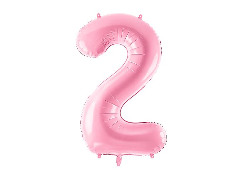 BALON FOLIOWY CYFRA 2 RÓŻOWA PASTELOWA MAT PARTY DECO FB1P-2-081 