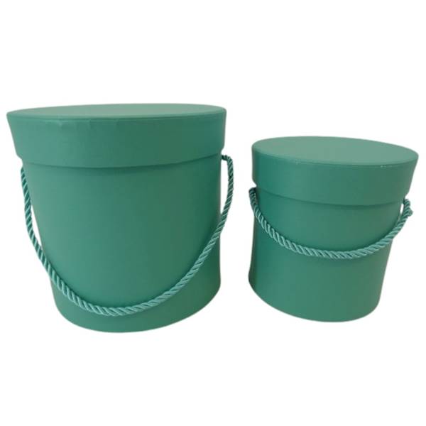 Pudełko flowerbox 2szt turkusowe zestaw W5070/2 Tiffany 15x15cm + 12x12cm